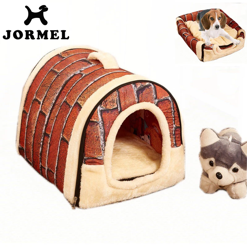 

JORMEL Warm Foldable Cat Dog Kennel Nest With Mat Pet Dog Bed Cat House For Small Medium Dogs