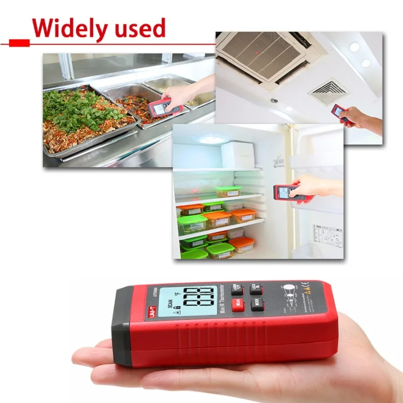 Оригинальный Мини Инфракрасный термометр с ЖК дисплеем 35 ~ 300C 31 572F UT306A лазерный