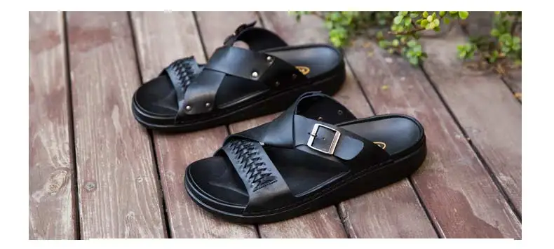 Гном Для мужчин тапочки летние Пляжные сланцы Повседневные шлепанцы обувь для мужские черные модные пляжные шлепанцы мужская обувь, сандали