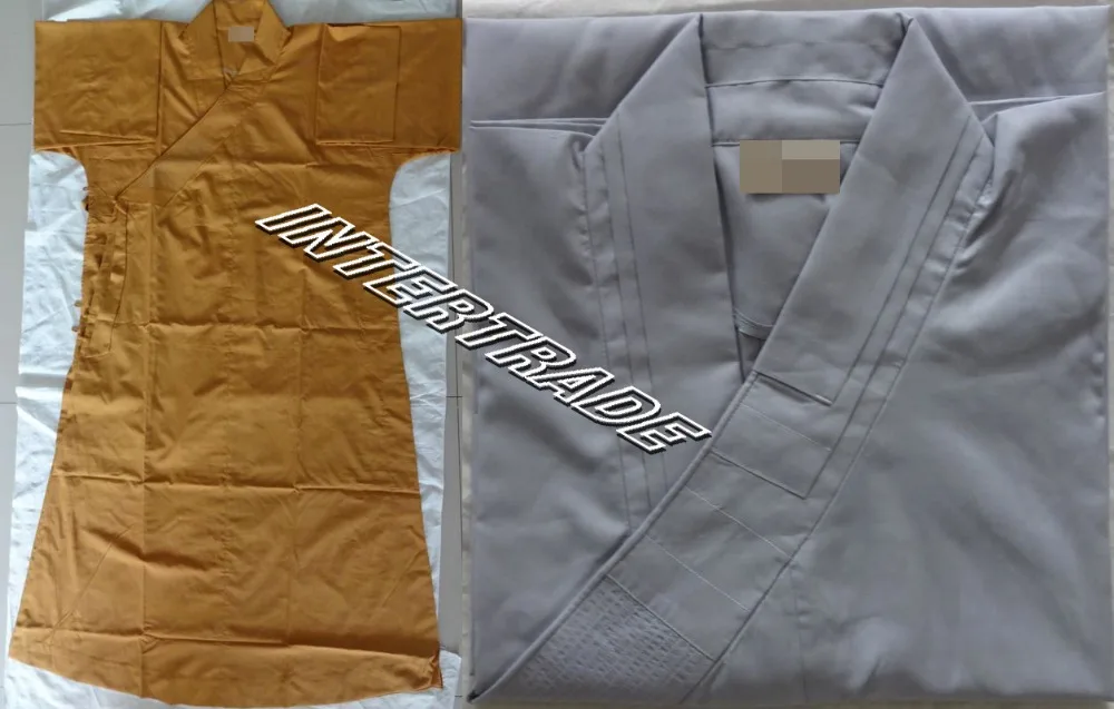 2color Shaolin monks suits wing chun kung fu clothing robe martial arts uniforms