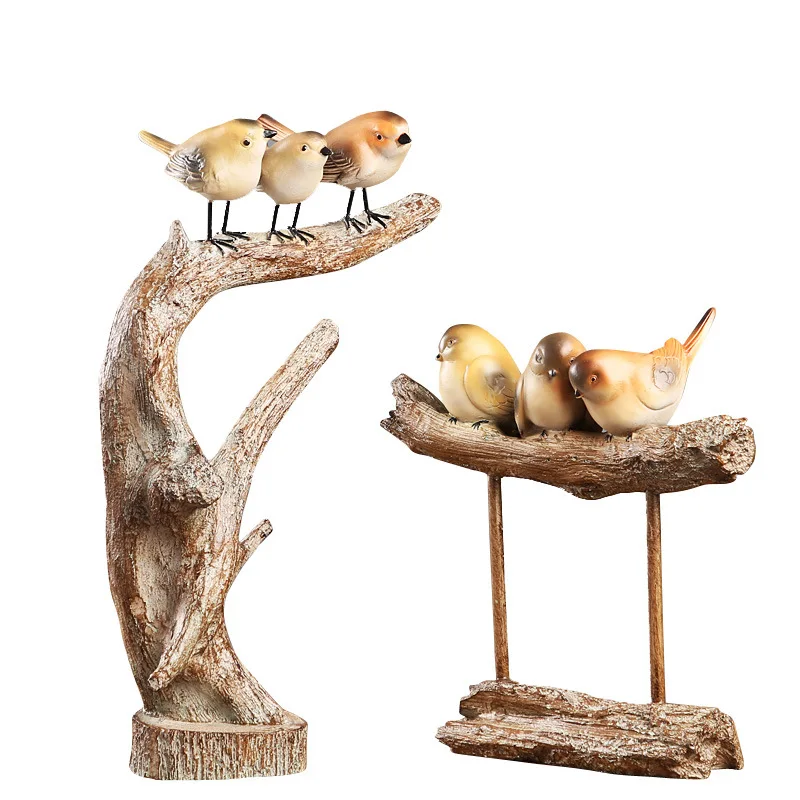 

Nordic Pastoral Bird Resin Decoration Crafts Figurines Miniatures Creative Resin Wedding Gift Home Decoration Accessories Modern