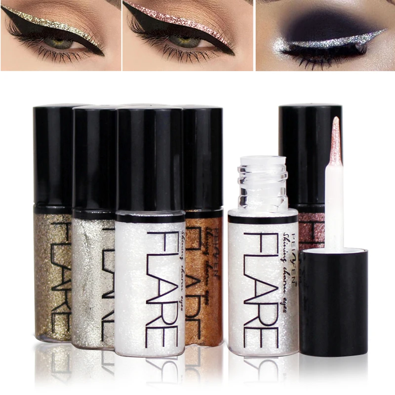PNF Brand Glitter Liquid Eyeliner Pen 5 Colors Metallic Shine Eye Shadow &amp Liner Combination Pencil Eyes Makeup |