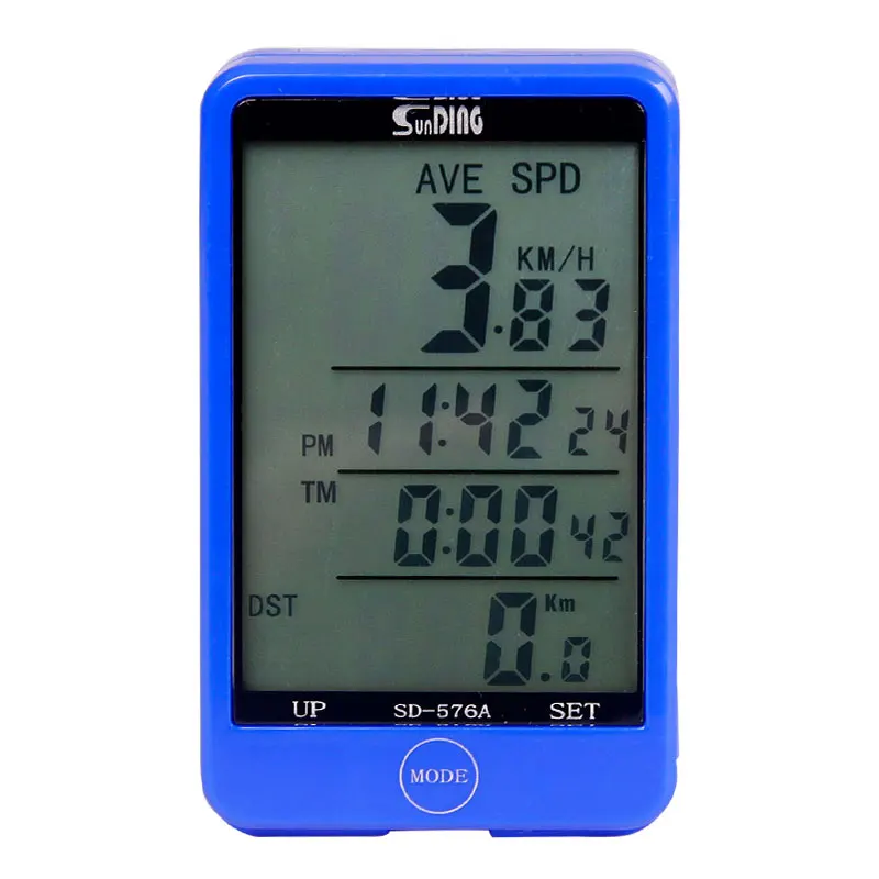 Велосипедный Спидометр беспроводной компьютер Stopwach одометр 27 функций водостойкий сенсорный экран ЖК-подсветка Sunding SD-576C - Цвет: Blue Casing
