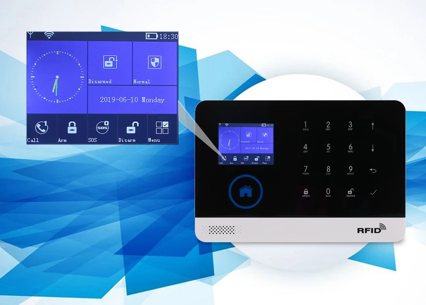 Беспроводная SIM GSM домашняя RFID Охранная ЖК-клавиатура с сенсорной клавиатурой wi-fi GSM сигнализация комплект датчиков английский, русский, испанский голос