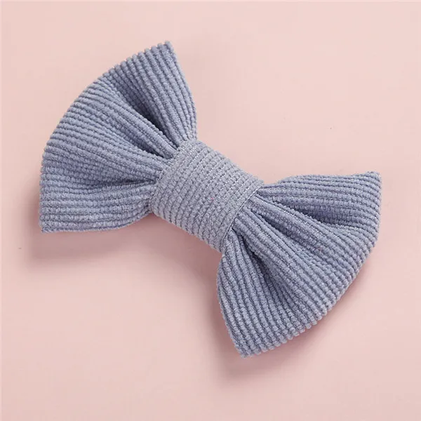 Winter Corduroy BOW Hair Clip or Headband, Hand Tied Bow Nylon Headbands, Baby Shower Gift, Girls Hair Accessories - Цвет: 19