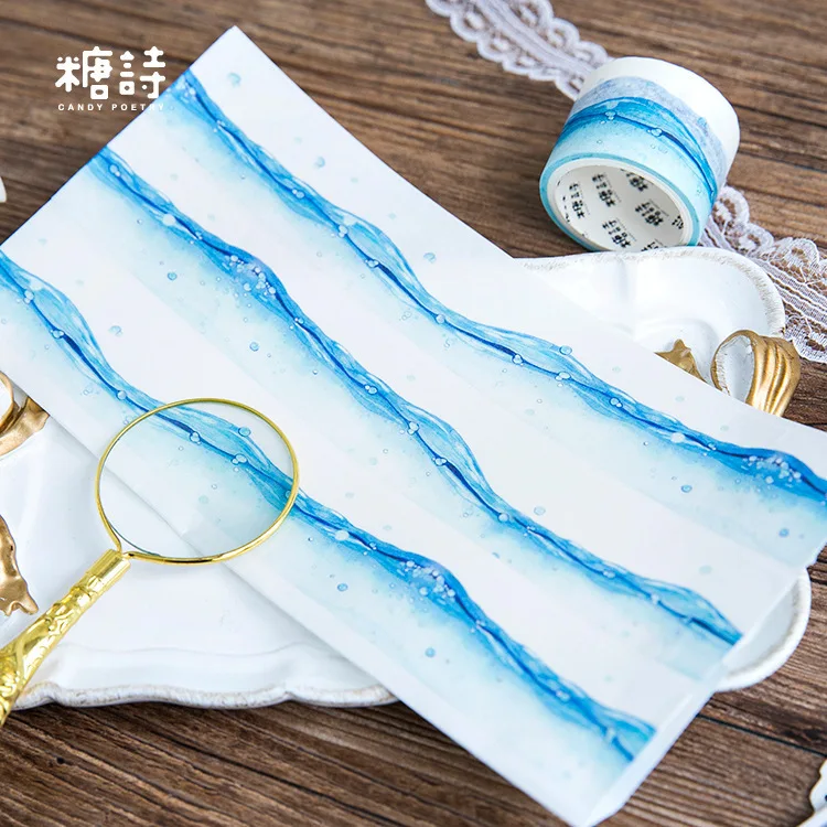 

1 PCS New 30mmx5m The Taste Of The Sea Washi Decorative Adhesive Tape DIY Masking Paper Tape Sticker Office Supplies
