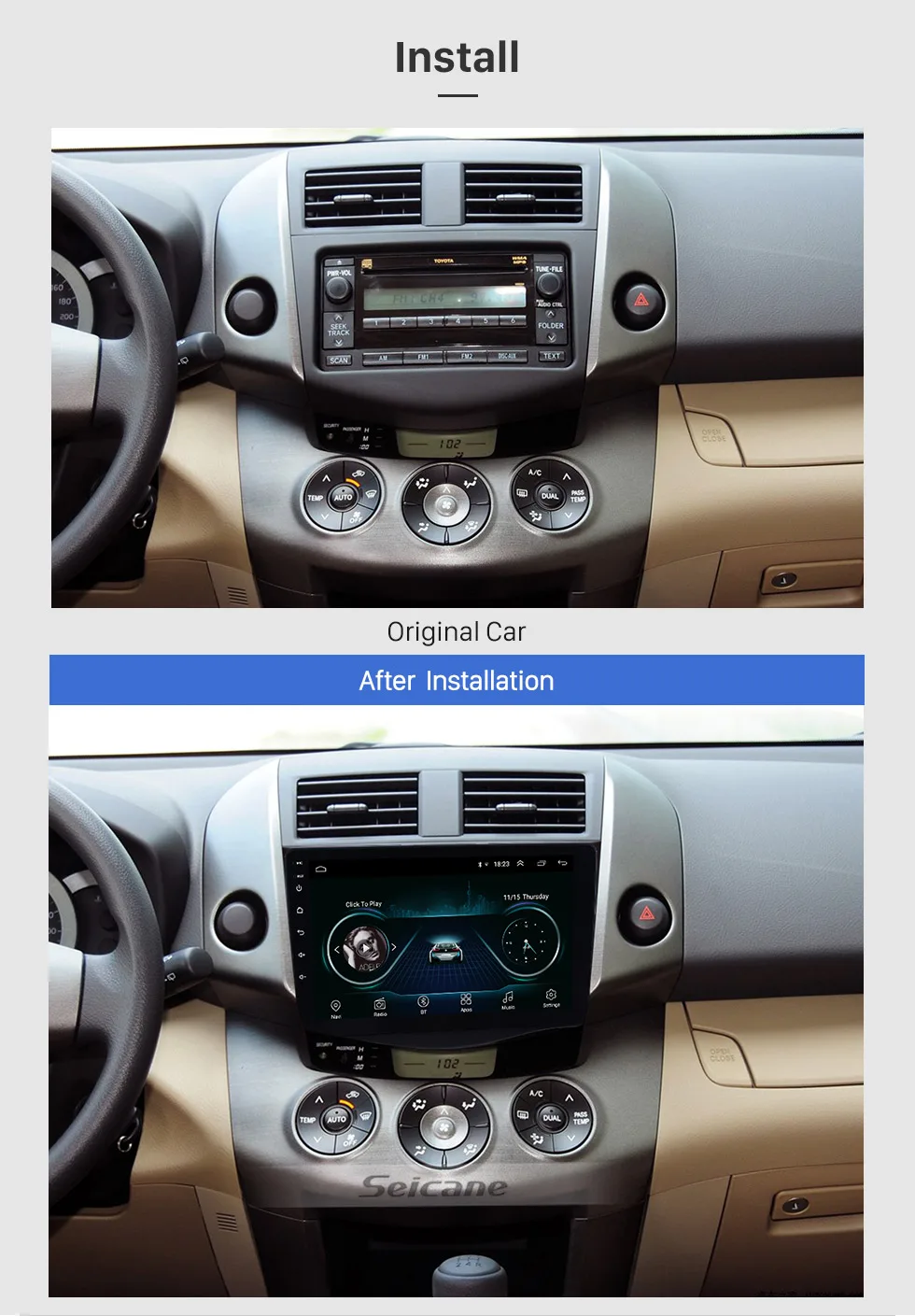 Flash Deal Seicane Car GPS Navigation 2din Android 8.1 AutoStereo Radio For Toyota RAV4 2007 2008 2009 2010 2011 Multimedia Unit Player 1