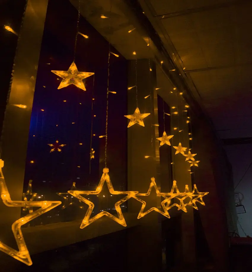 12 Star Shape LED Flash Lights New Year Christmas Garlands Fairy String Christmas Decoration