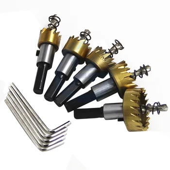 

Twist Drill Bit 5 pcs/set HSS Titanium Holesaw Cutter Tool for Aluminum Iron Set Hole Saw Cutter 16/18/20/25/30 mm