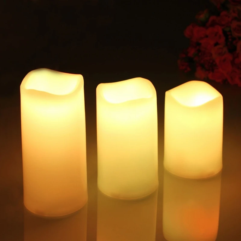 3pcs Romantic Candle Wireless Remote Control Candle Flickering Ninght