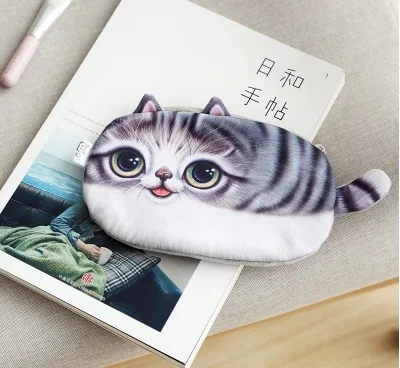 Kawaii школьная Ручка для детей пенал 3D животное кошка подарок леди девушка косметичка Кошелек и кошелек держатель монет сумка