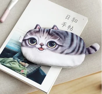 

kawaii school kids pen pencil bag pencil case 3D animal cat gift Lady Girl's cosmetics purse & wallet coin holder pouch bag