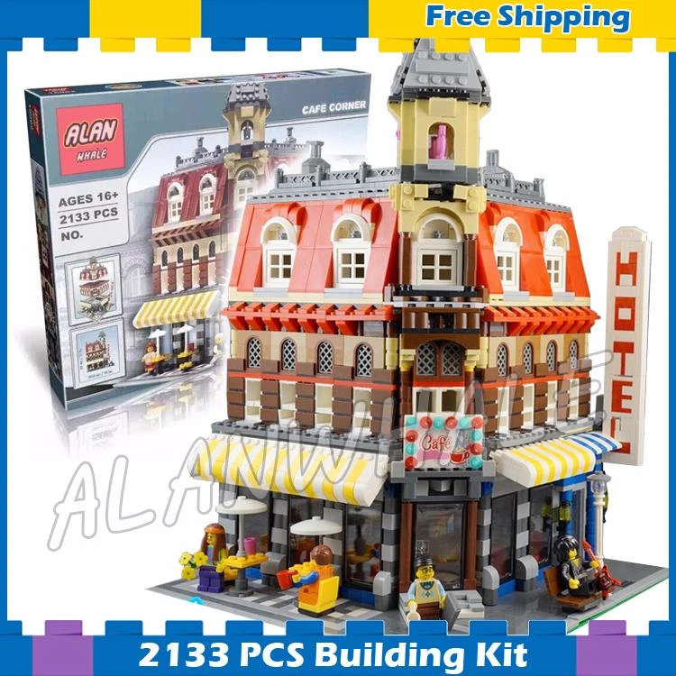 

2133pcs Creator Expert Cafe Corner Hall Construct Mansion 30012 Model Modular Building Gifts sets Blocks Compatible with