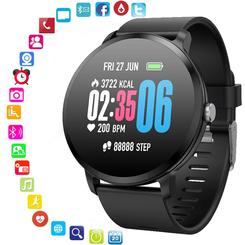 

9Tong New Smart Watch Sport Smartwatch Heart Rate Message Reminder Fitness Bracelet Smart Band Remote Control Alarm Clock gift