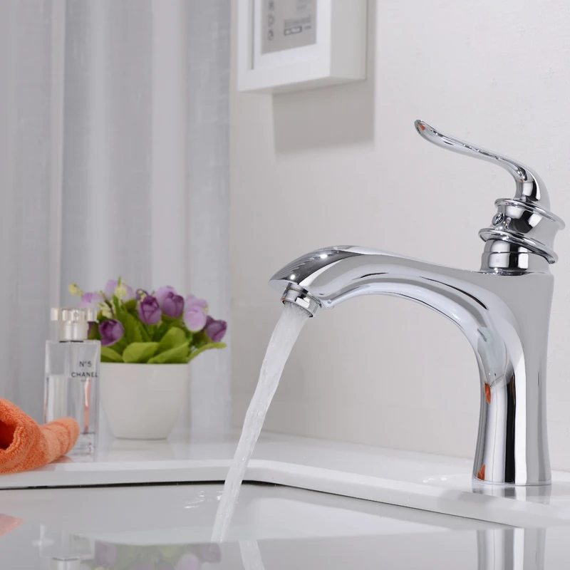 

LOY Modern bathroom Sink Facet Single handle Wash Basin Faucet Lavatory Tap Brass Polished Chrome LOY 01003