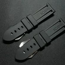 Высокое качество 22 мм 24 мм 26 мм черный водонепроницаемый силиконовый резиновый ремешок для часов Ремешок Для Panerai ремешок для PAM111 Пряжка логотип инструменты