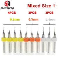 10 шт. Mk7 Mk8 чистильное сверло соплы смешанные 0.2 мм 0.3 мм 0.4 мм 0.5 мм 0.6 мм 0.8 мм 1.0 мм насадки Комплект для Mk7 Mk8 печатающей соплы 3d принтер 3D-принтеры - изображение