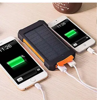 

Top Hot 30000mAh Solar Power Bank Waterproof Solar Charger 2 USB Ports External Charger Powerbank for Xiaomi with LED Light