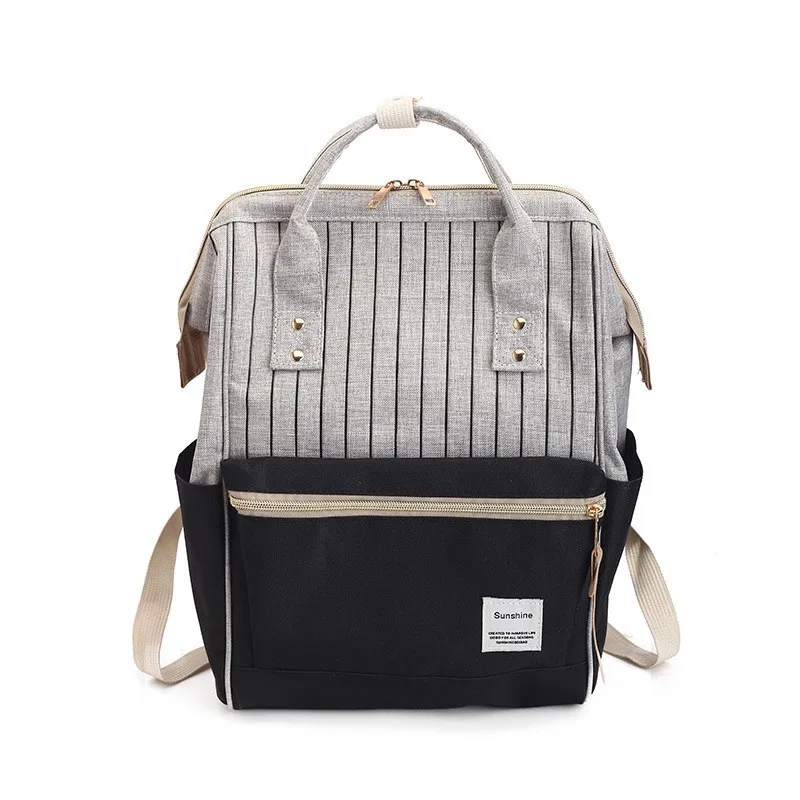 MOTOHOOD High capacity Striped Baby Bags For Mom Women Backpack Diaper Bag Organizer Maternity Baby Nappy Bag For Lady (1)