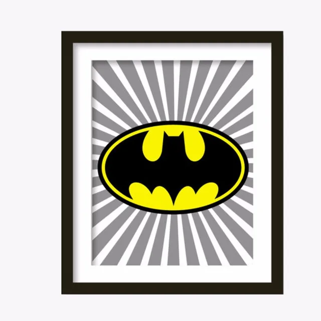 Batman Super Kahraman Baski Cocuklar Tuval Duvar Sanati Yarasa