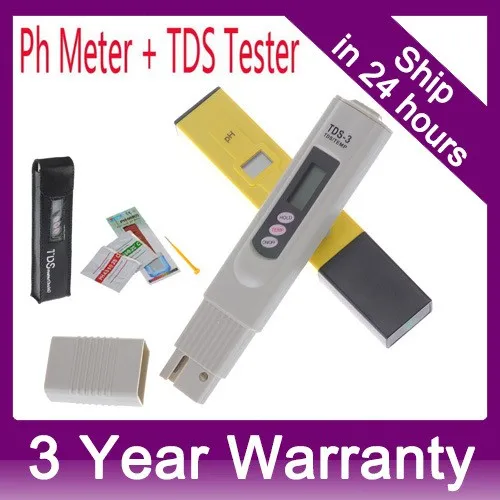 Digital PH Meter+Digital TDS meter PH tester Water Quality Purity tester for Aquarium Swimming Pools Laboratory 0-9999 PPM