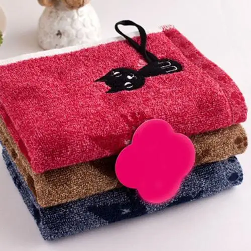

HOT SALE! 1Pc Cute Kitten Pattern Print Cotton Soft Child-Towel Household Face Towel