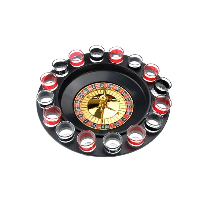 

Spinning Drinking Game Bingo Toy Playing Board with Spinning Wheel and 16 Shot Glasses Assorted Drinking Game Set for Bar Party