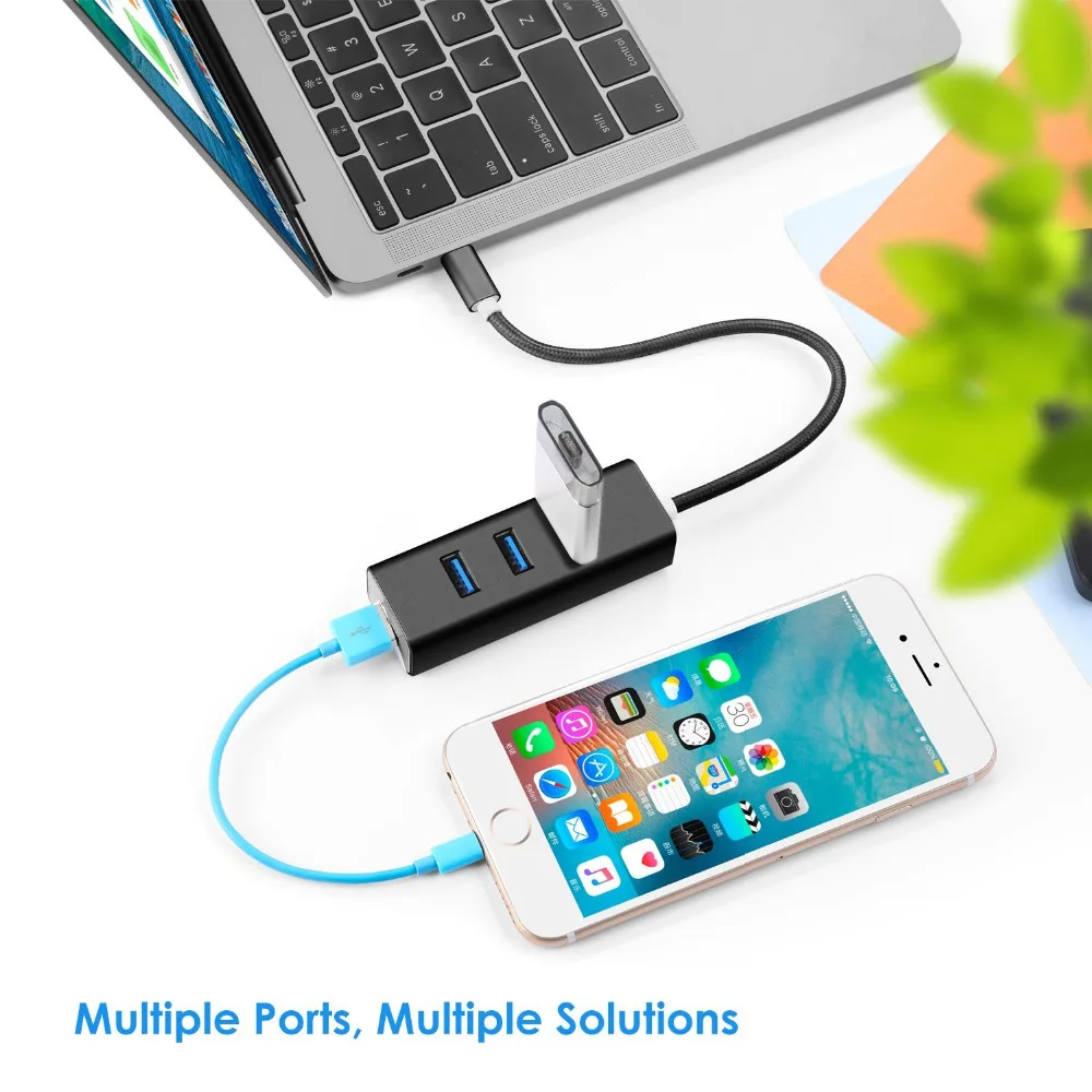 USB концентратор с разъемом Type C адаптер 3 0 для 4 портов совместимый Chromebook Pixel Samsung