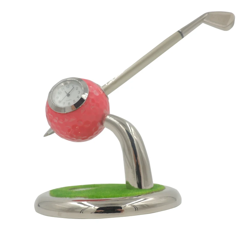 Buy Golf Club Style Pen Holder/Ball Pen Stand with Clock,Desktop Golf Ball