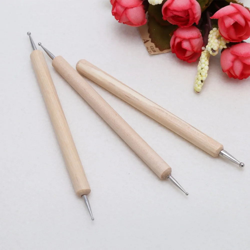 3 pcs Stainless Steel Ball Stylus For Embossing Pattern Clay Sculpting