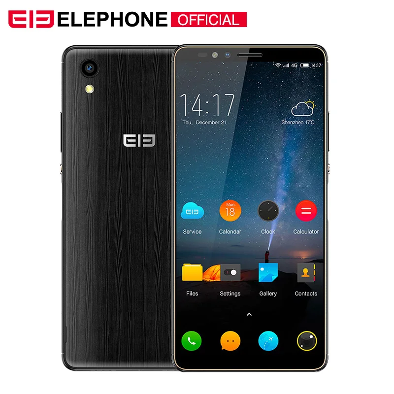 Elephone A2 5,47 "18: 9 мобильный телефон Android 8,1 MT6580 четырехъядерный HD + 1 ГБ 8 ГБ 8 Мп + 2MP отпечаток пальцев ID смартфон