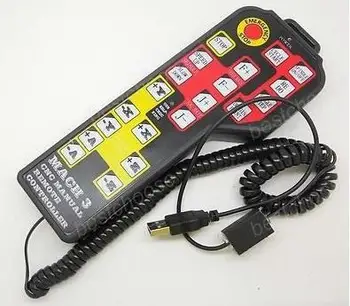 

Free Shipping! 1pcx for Mach3 ONLY, Remote Control Switches CNC 4 Axis USB Pendant Manual remote Control JOG encoder sensor