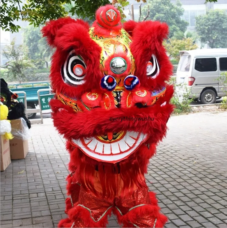 Танцевальный Костюм Льва ушу из чистой шерсти, танцевальные костюмы китайского льва