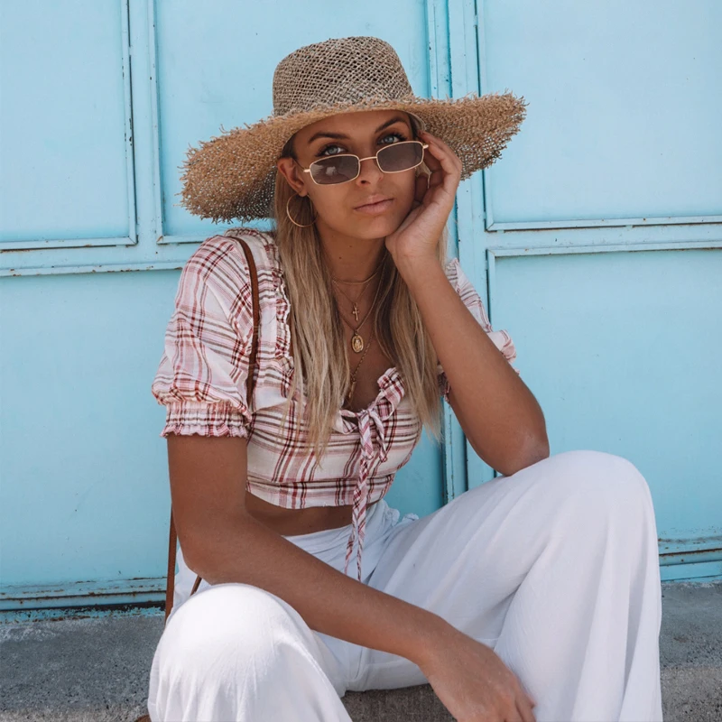 

[La MaxPa] 2019 New Top Quality Salty Grass Hollow Out Sun Hat Fashion Women Beach Hats Summer Charm Hat Holiday Female