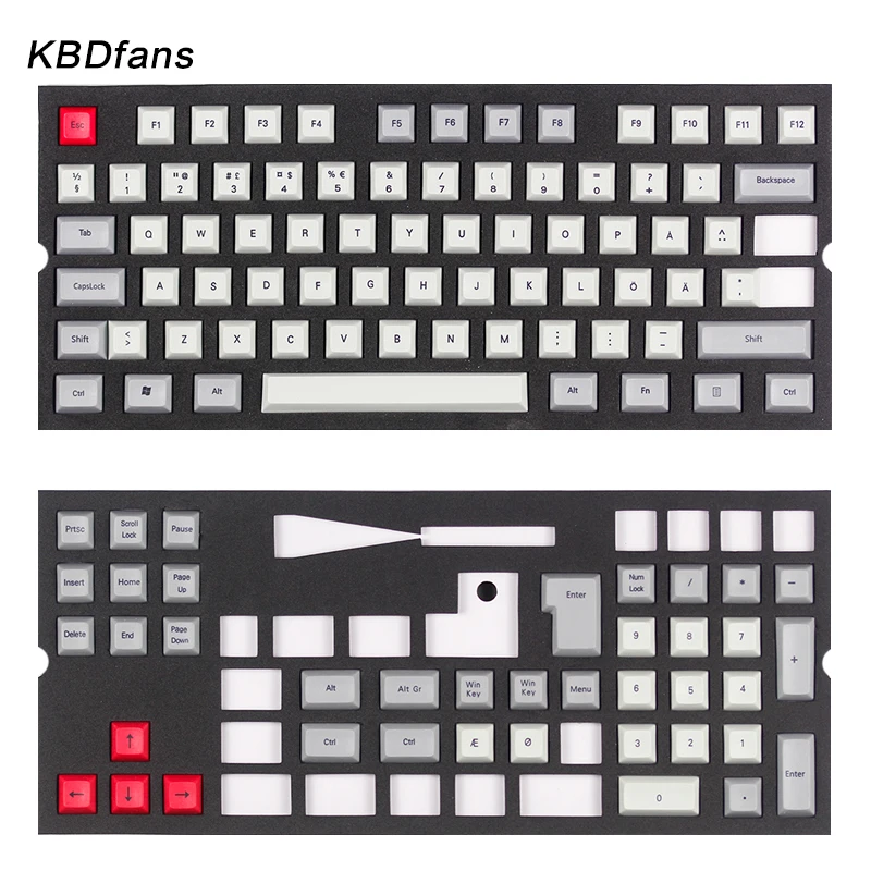 Kbdfans Новое поступление краситель субкровать dsa pbt keycaps Скандинавская раскладка iso dsa профиль для usb игровая механическая клавиатура