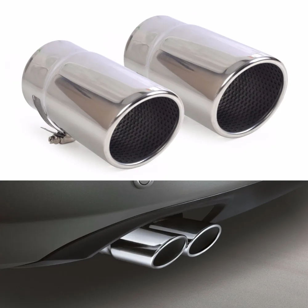 

DWCX 2pcs STAINLESS STEEL EXHAUST TAIL REAR MUFFLER TIP PIPE TAILPIPE For VW Passat B6 2006 - 2009 2010 Passat CC