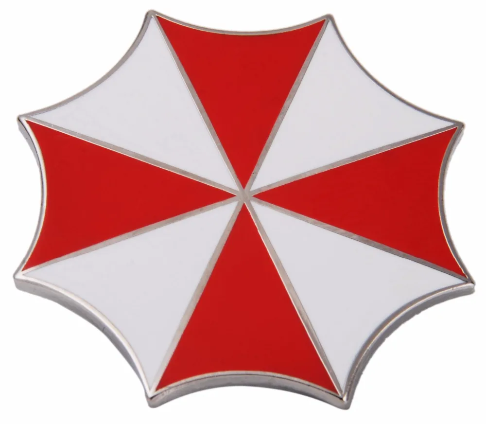 

RESIDENT EVIL UMBRELLA CORPORATION EMBROIDERED LOGO METAL BADGE PIN