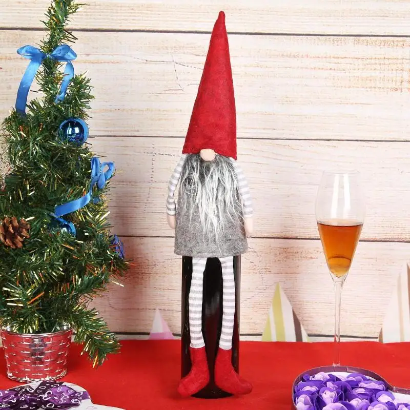 Navidad чехол для бутылки вина деда мороза новогодние вечерние украшения стола дома