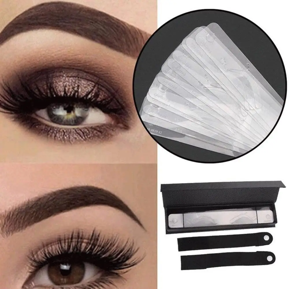 

Perfect styling eyebrows design eyebrow template magic mold 12 pieces / set of different eyebrows template makeup tools CW29