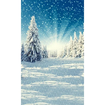 

Art Fabric Christmas Snow Scene Snowflake Bokeh Background Children Photography Backdrops Props Photo Background L-891