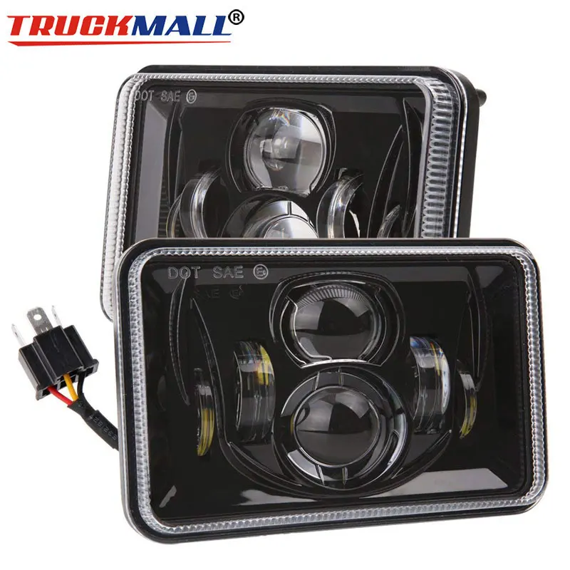 

Rectangle 4x6 12V 24V LED Headlights H4 Plug H4651 H4652 H4656 H4666 H6545 Projector Headlamp for Peterbil Kenworth Freightinger