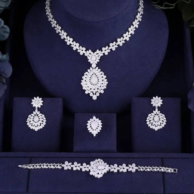 jankelly Hotsale African 4pc Bridal Jewelry Sets New Fashion Dubai Necklace Sets For Women Wedding Party jankelly Hotsale African 4pc Bridal Jewelry Sets New Fashion Dubai Necklace Sets For Women Wedding Party Accessories Design