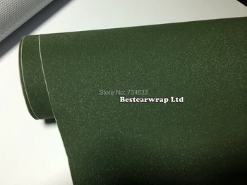 

Army Green Glitter Vinyl Car Wrap Film With Air Bubble Free Sandy sparkle army COVERS Foil PROTWRAPS 1.52x30m/Roll Free Shipping
