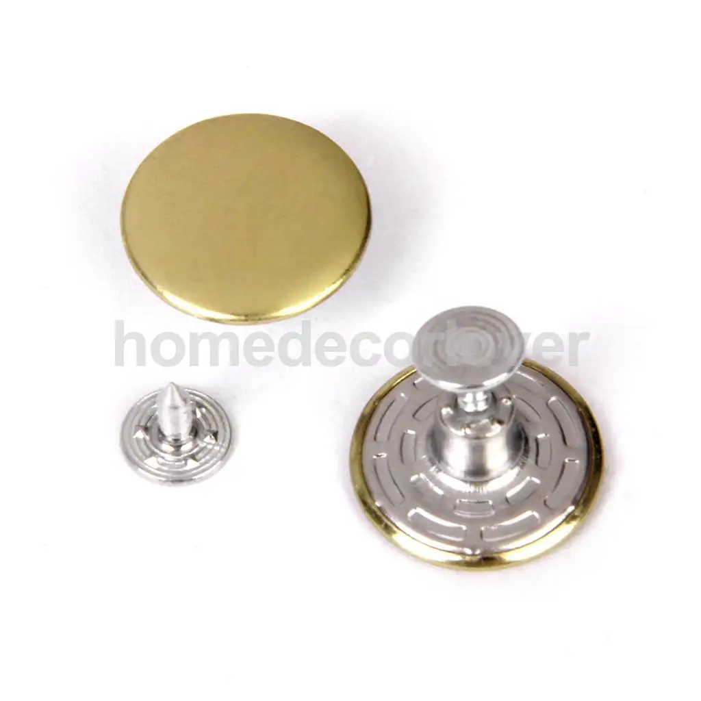 

6x Metal Snap Buttons 20mm Jean Pants Replacement Waist Extender Copper Color