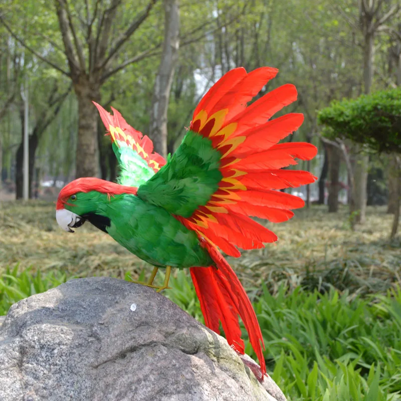 

simulation parrot model colourful feathers spreading wings Macaw large 40x60cm handicraft,prop,garden decoration gift a2812