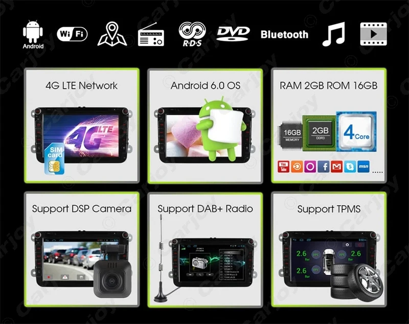 Clearance LEEWA 8" 8inch Android 6.0 (64bit) DDR3 2G/16G/4G LTE Car DVD GPS Radio For VW Sharon/Amarok/Caddy/EOS #CA4560-F4 2 Clearance LEEWA 8" 8inch Android 6.0 (64bit) DDR3 2G/16G/4G LTE Car DVD GPS Radio For VW Sharon/Amarok/Caddy/EOS #CA4560-F4 2