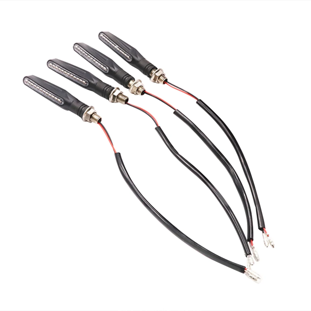 

4pcs LED Motorcycle Turn Signals Running Water Flicker LED Motorcycle Direction Indicator Turn Signals Flexible Light Lamp