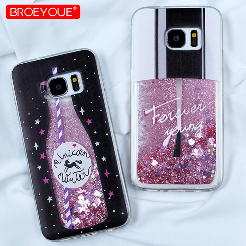 

BROEYOUE Dynamic Liquid Quicksand Soft Phone Case For Samsung Galaxy J3 J5 J7 2016 2017 J3 J5 J7 Pro Liquid Glitter Shining Case