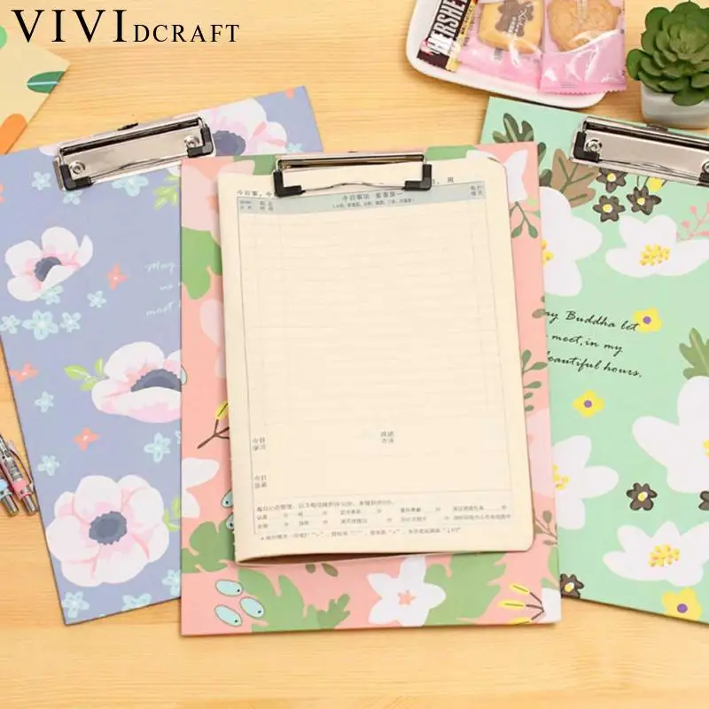 

Vividcraft 1pc Creative Cute Tablet Metal+Cardboard Office Paper Folder Powder Students Writing Pad Folder A4 Filing Products