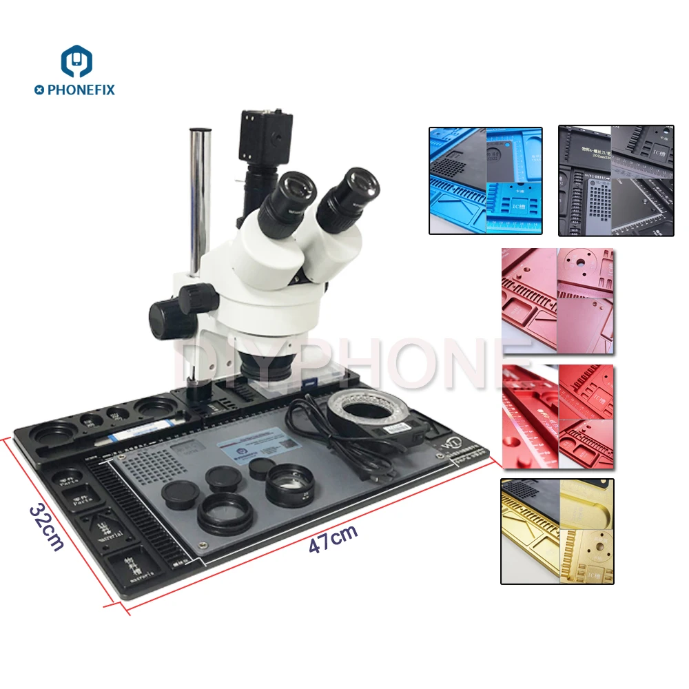 3,5-90X Тринокулярный Стерео микроскоп с 47 см* 32 см подкладка из алюминиевого сплава 1080P HDMI камера ремонт телефона pcb паяльный микроскоп